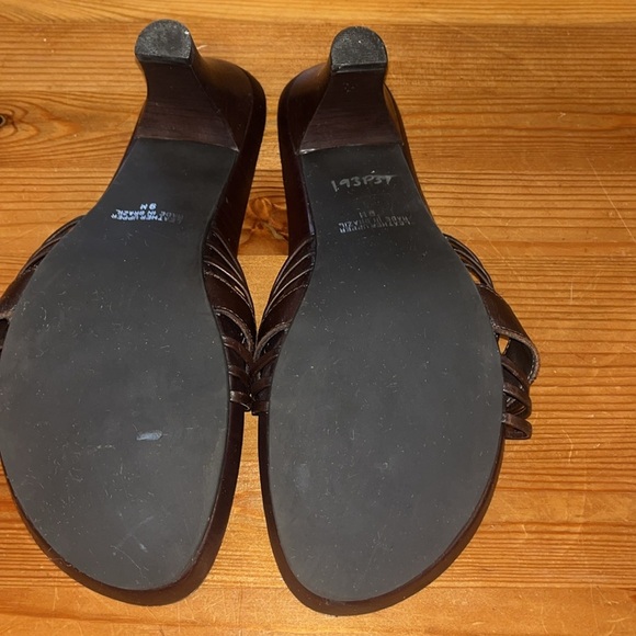 Mia leather sandals chocolate brown made in Brazil size 9M - Picture 7 of 9